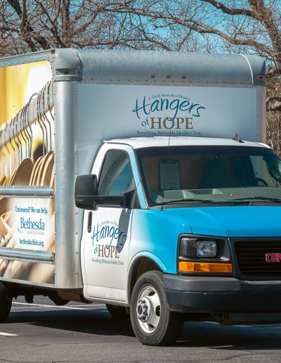 Donation Truck for Hangers of Hope Thrift Stores Benefiting the Bethesda Health Clinic in Tyler, TX